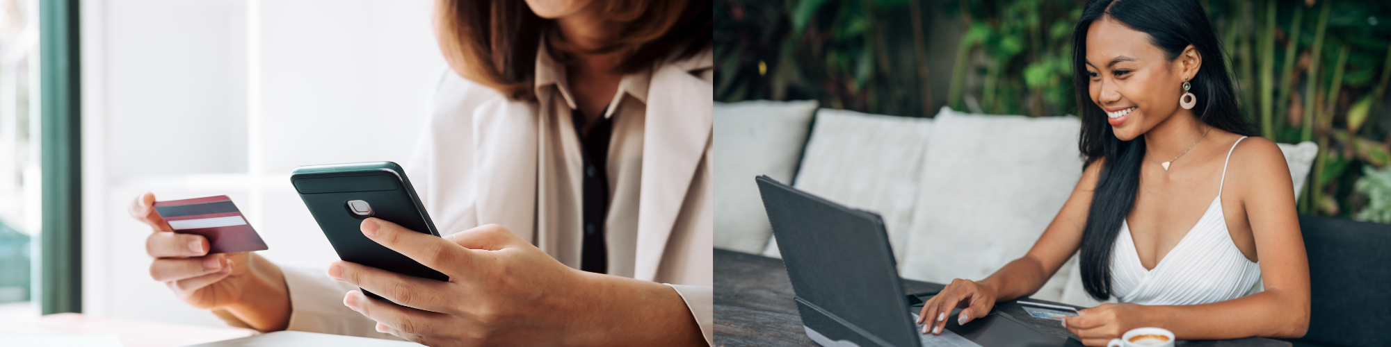 two women making a payment online 